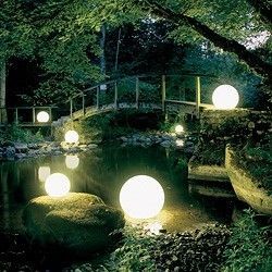 LED lighting around a pond