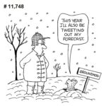 A groundhog looking up saying he will tweet the forecast this year.